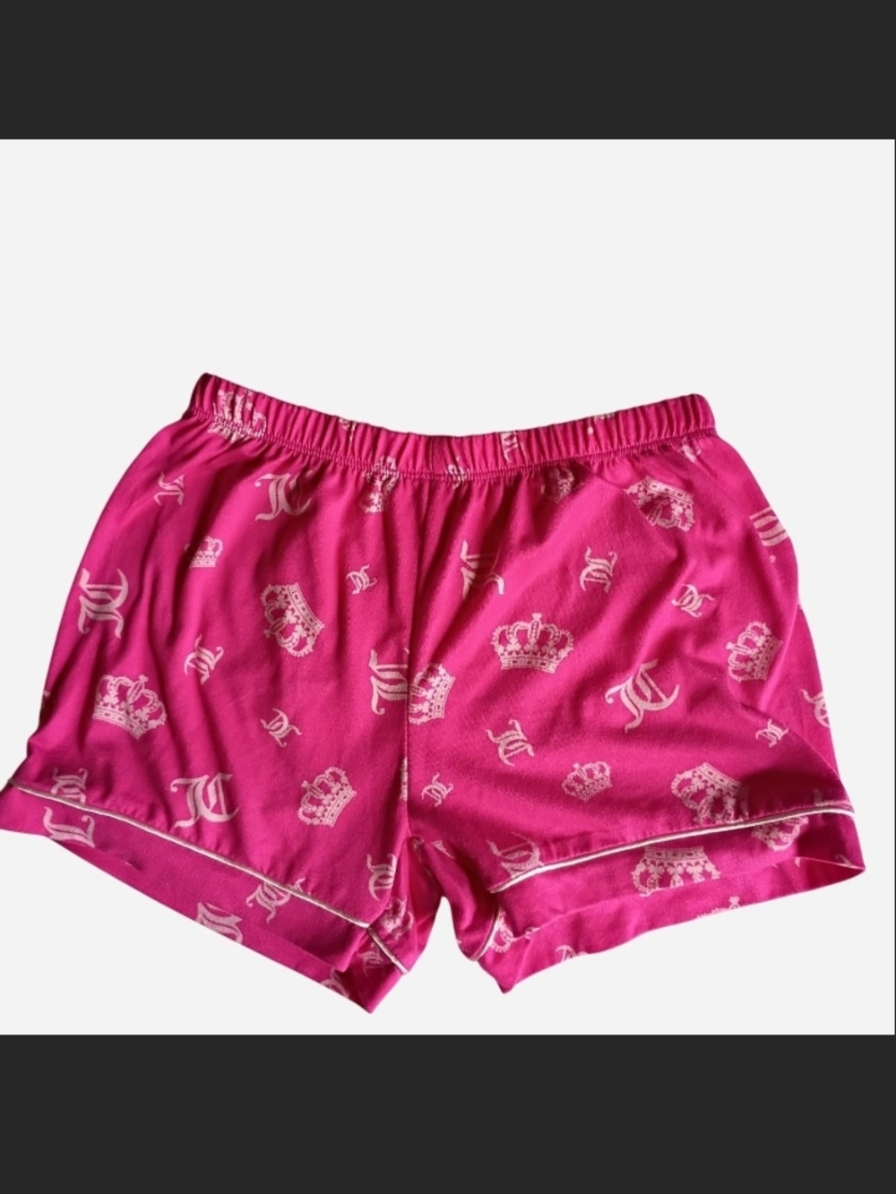 Juicy Couture Bright Pink Crown Logo Athletic Shorts